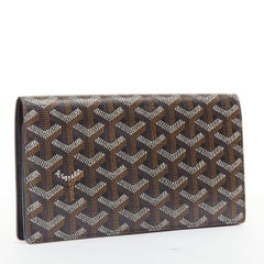 GOYARD Richelieu black brown Goyardine coated canvas flap bifold long wallet