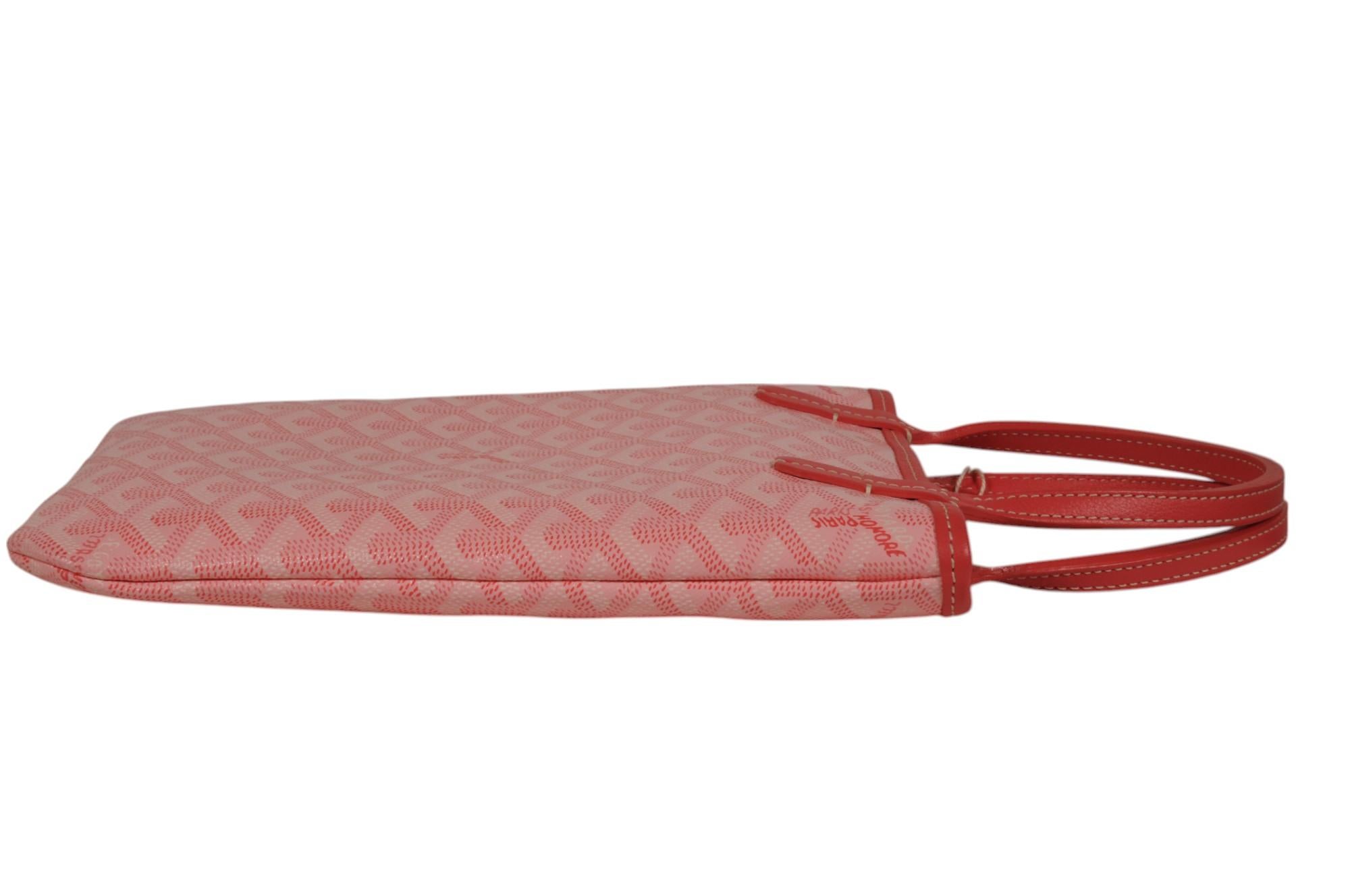 Goyard Rose Rose Poitiers Mini Tote Top Handle Limited Edition Micro Bag en vente 5