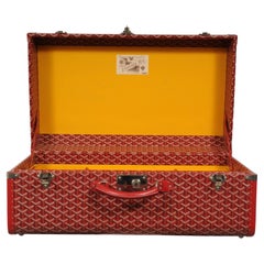 Goyard Rouge Malle de voyage compartimentée Palladium Carry On Hardsided Display