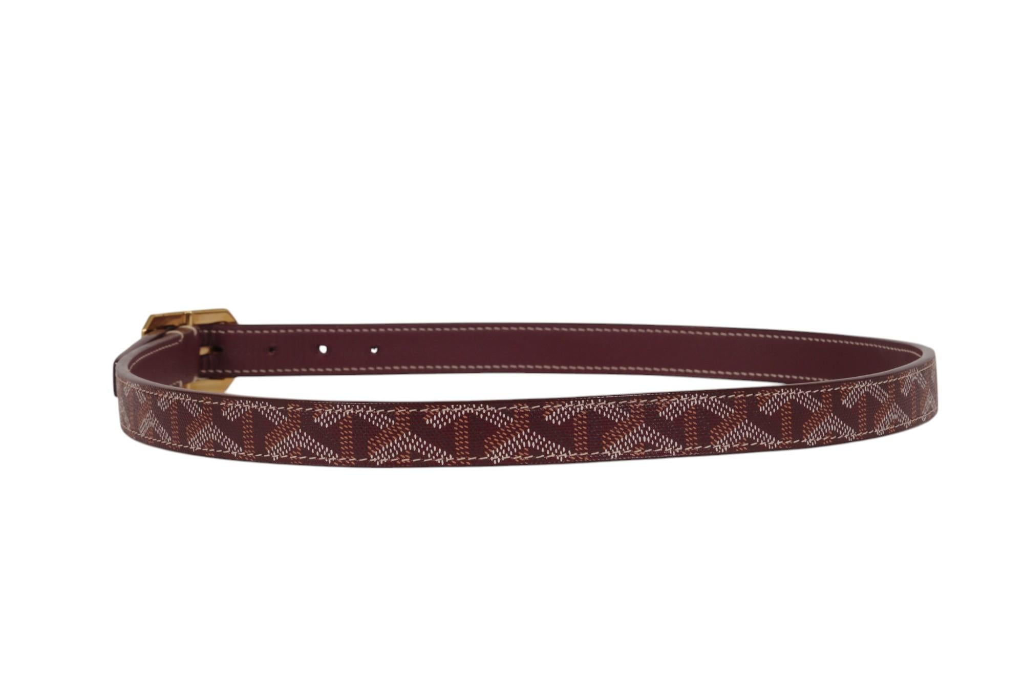 Goyard Rudy Gürtel Größe 85 28 29 30 Burgund Goldschnalle Goyardine Leder 5 Löcher im Angebot 5