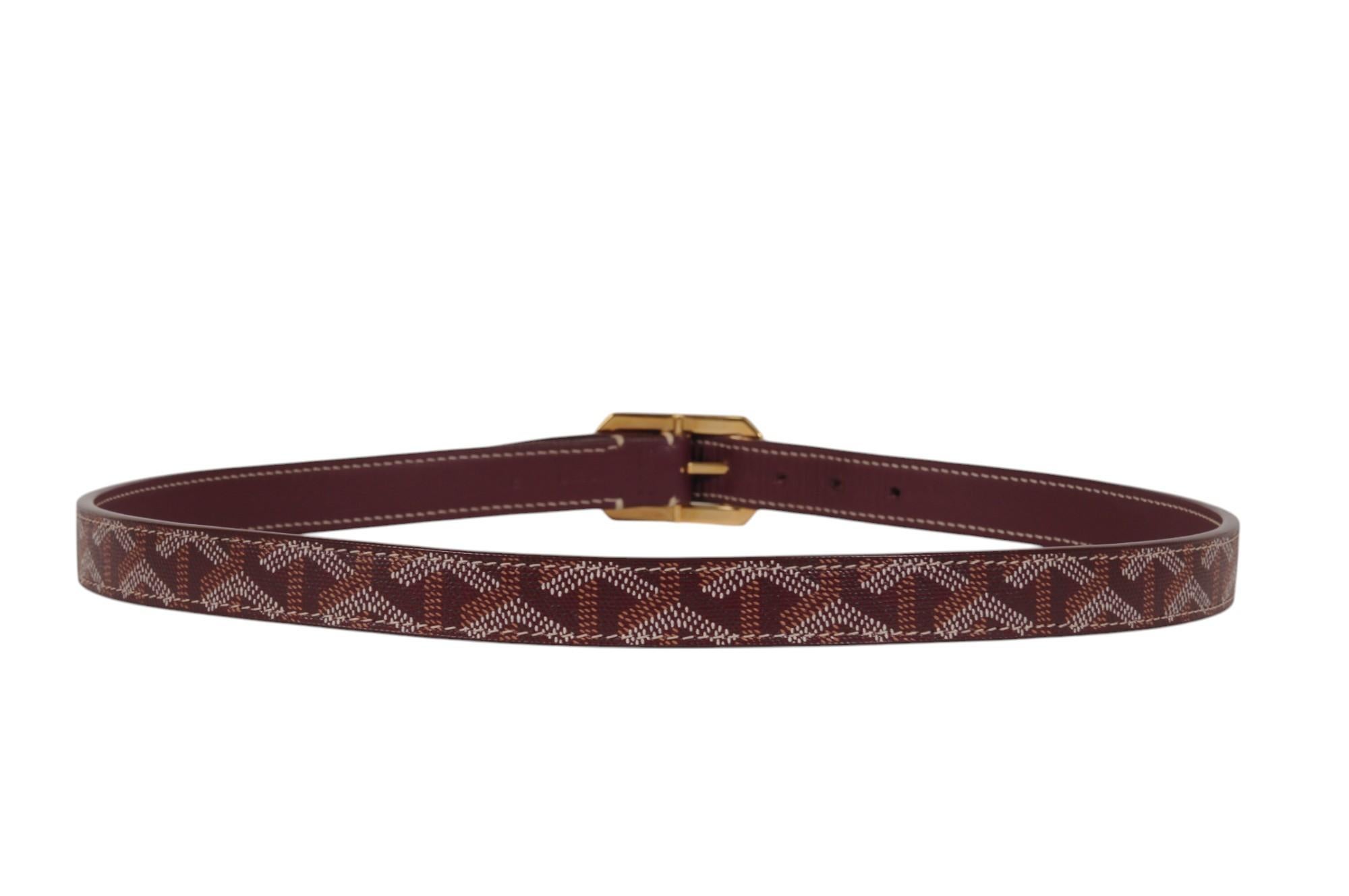 Goyard Rudy Gürtel Größe 85 28 29 30 Burgund Goldschnalle Goyardine Leder 5 Löcher im Angebot 2