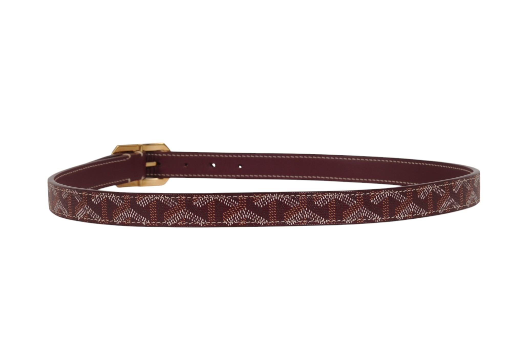 Goyard Rudy Gürtel Größe 85 28 29 30 Burgund Goldschnalle Goyardine Leder 5 Löcher im Angebot 4
