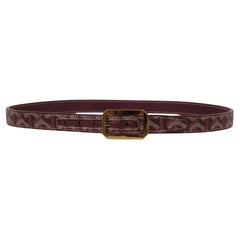 Goyard Rudy Belt Size 85 28 29 30 Burgundy Gold Buckle Goyardine Leather 5 Holes