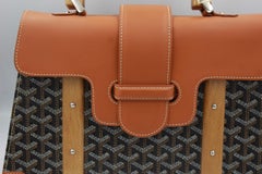 Goyard Saigon MM handbag in Black Canvas and Golden Leather