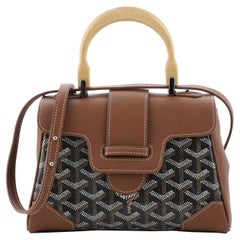 Goyard Saigon Top Handle Bag Coated Canvas with Leather Mini
