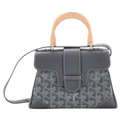 Goyard Saigon Top Handle Bag beschichtetem Segeltuch mit Leder Mini