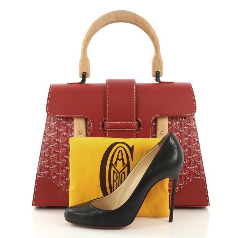 Goyard Saigon Top Handle Bag Coated Canvas with Leather MM at 1stdibs