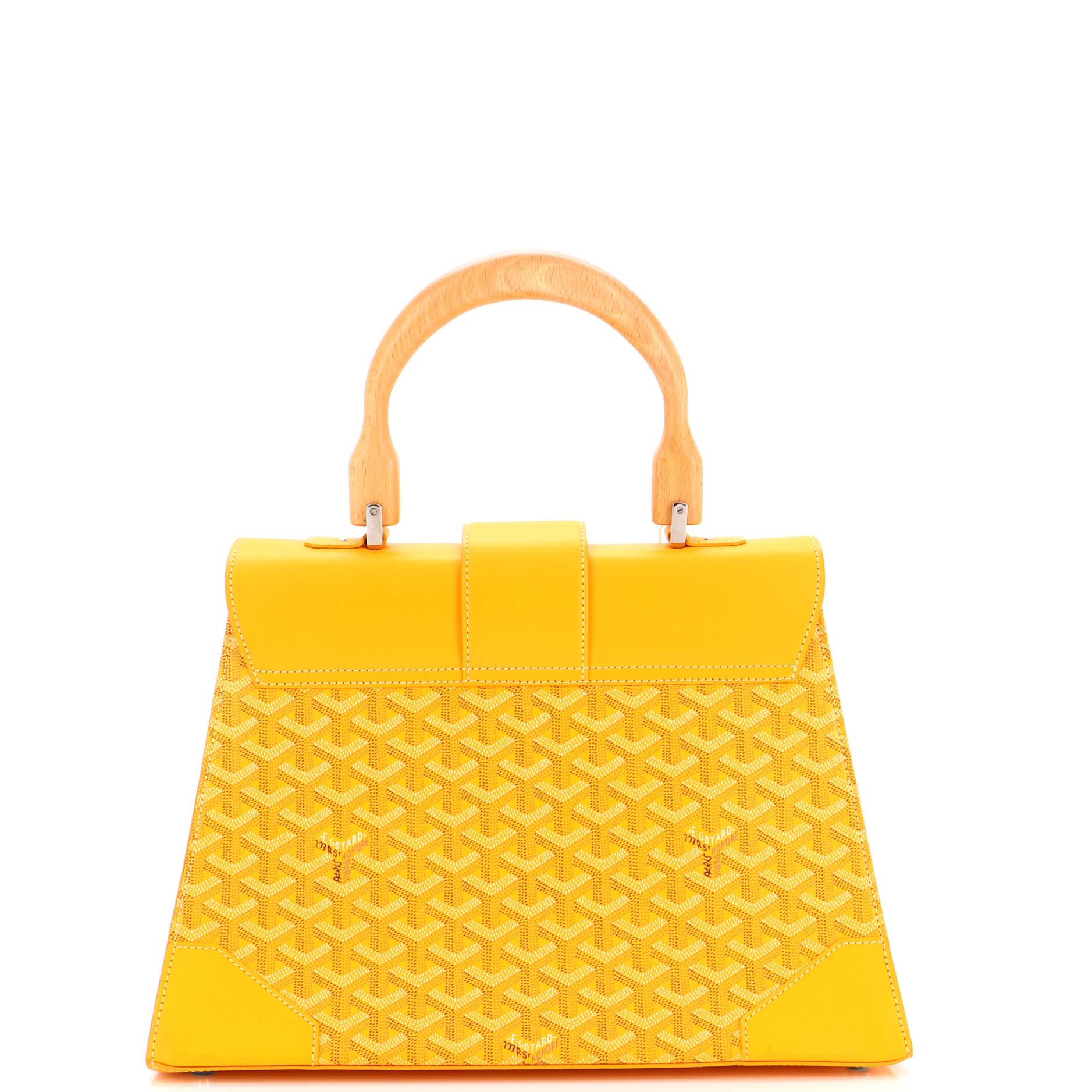 Goyard Saigon Top Handle Bag Coated Canvas with Leather MM In Good Condition In NY, NY
