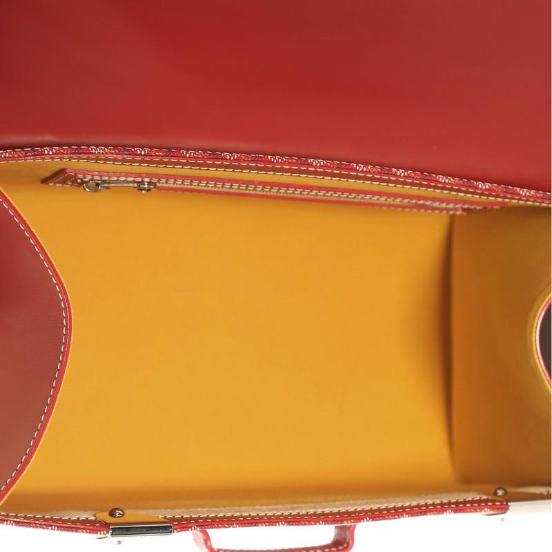 Brown Goyard Saigon Top Handle Bag Coated Canvas with Leather MM