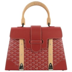 Goyard Saigon Top Handle Bag Coated Canvas with Leather MM