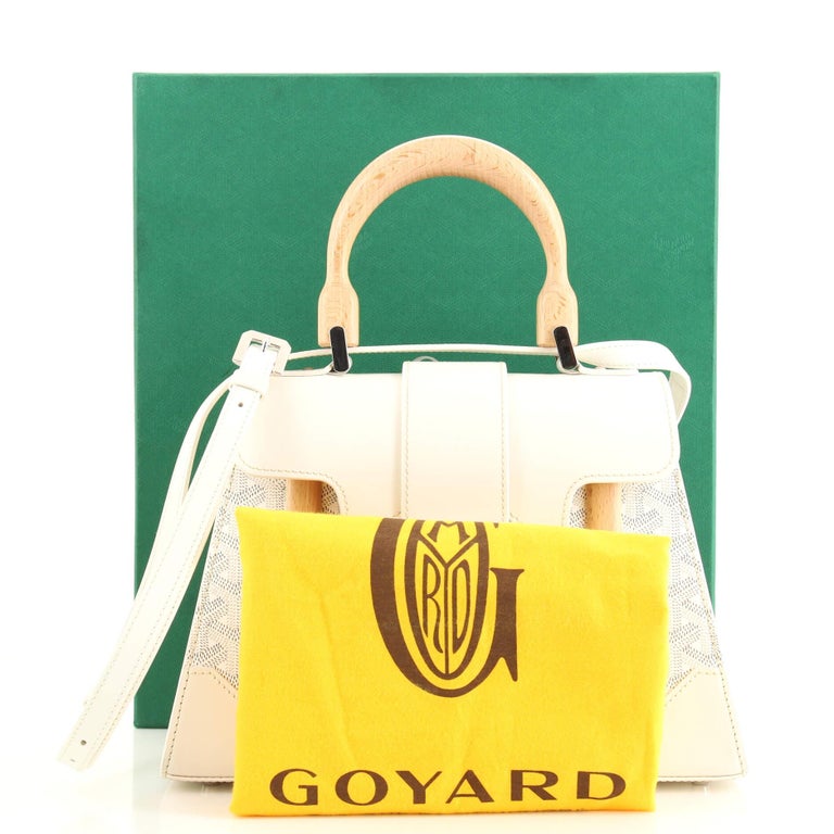 GOYARD, GREEN SAIGON PM IN COATED CANVAS AND LEATHER WITH WOODEN TOP  HANDLE, 2013, Handbags and Accessories, 2020