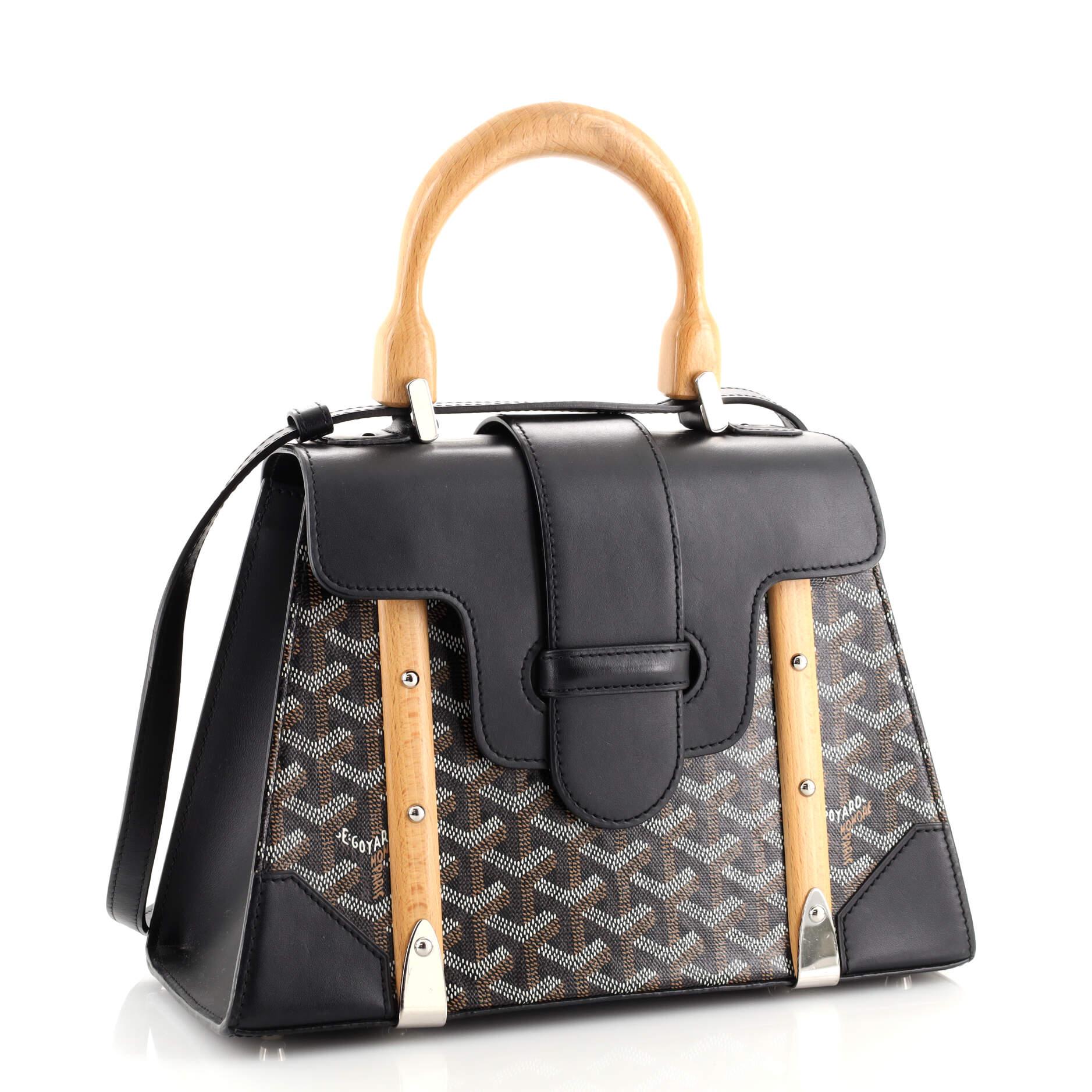 Goyard Saigon Top Handle Bag Coated Canvas with Leather Mini at 1stDibs