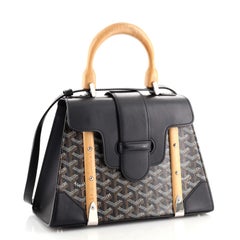 Goyard Saigon Top Handle Bag Coated Canvas with Leather PM