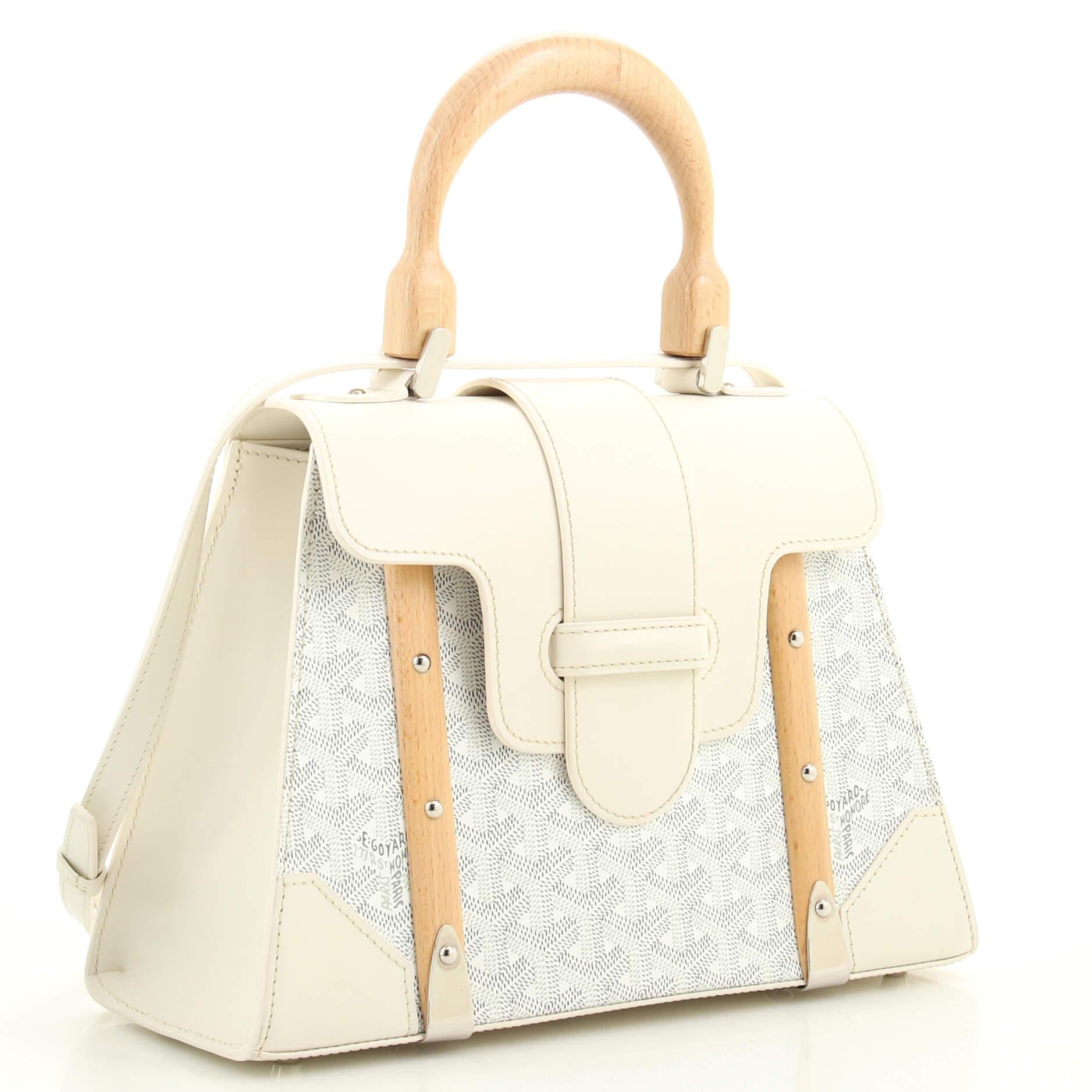 Goyard - Sac Saigon à poignée supérieure en toile enduite avec cuir PM Bon état à NY, NY