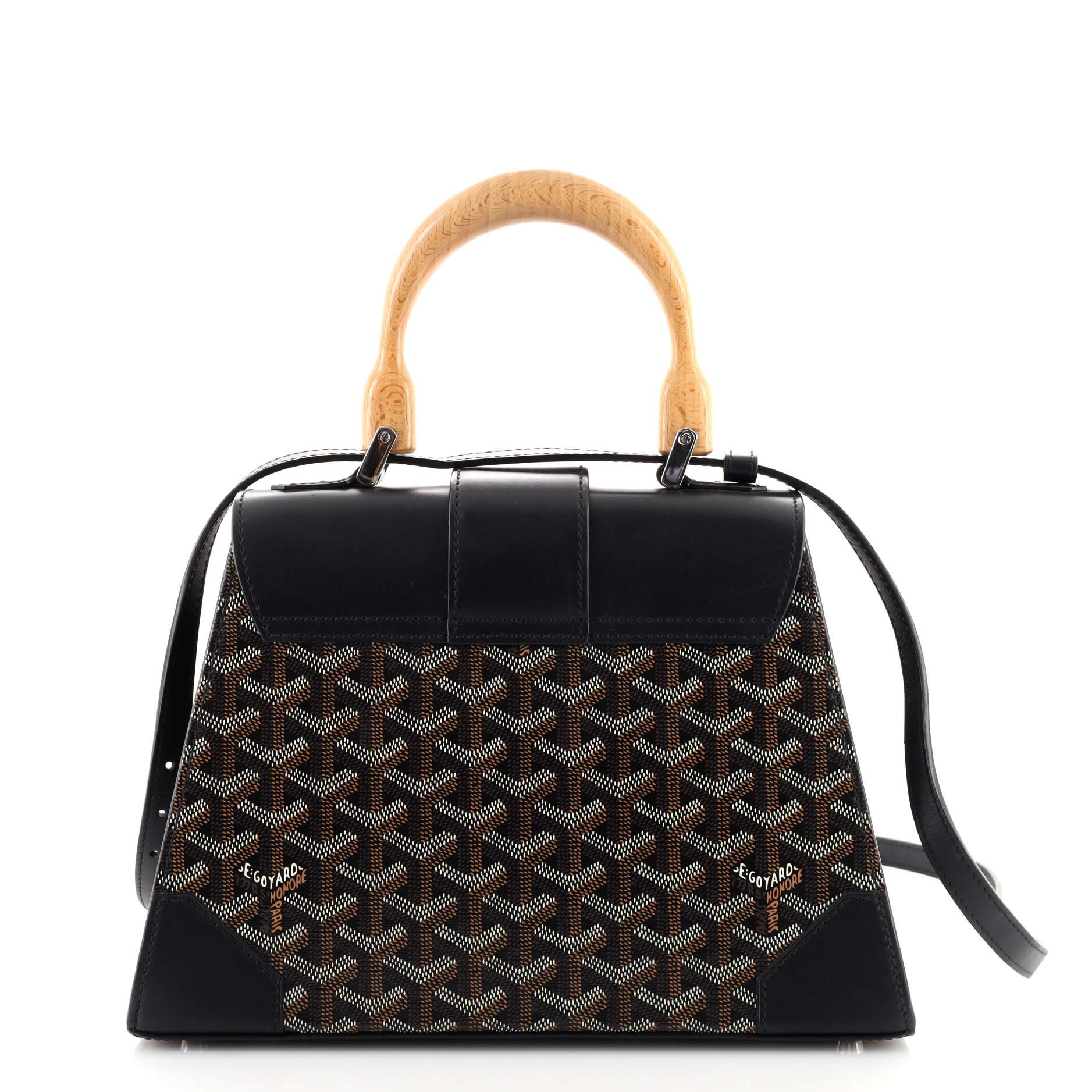Goyard - Sac Saigon à poignée supérieure en toile enduite avec cuir PM Bon état - En vente à NY, NY
