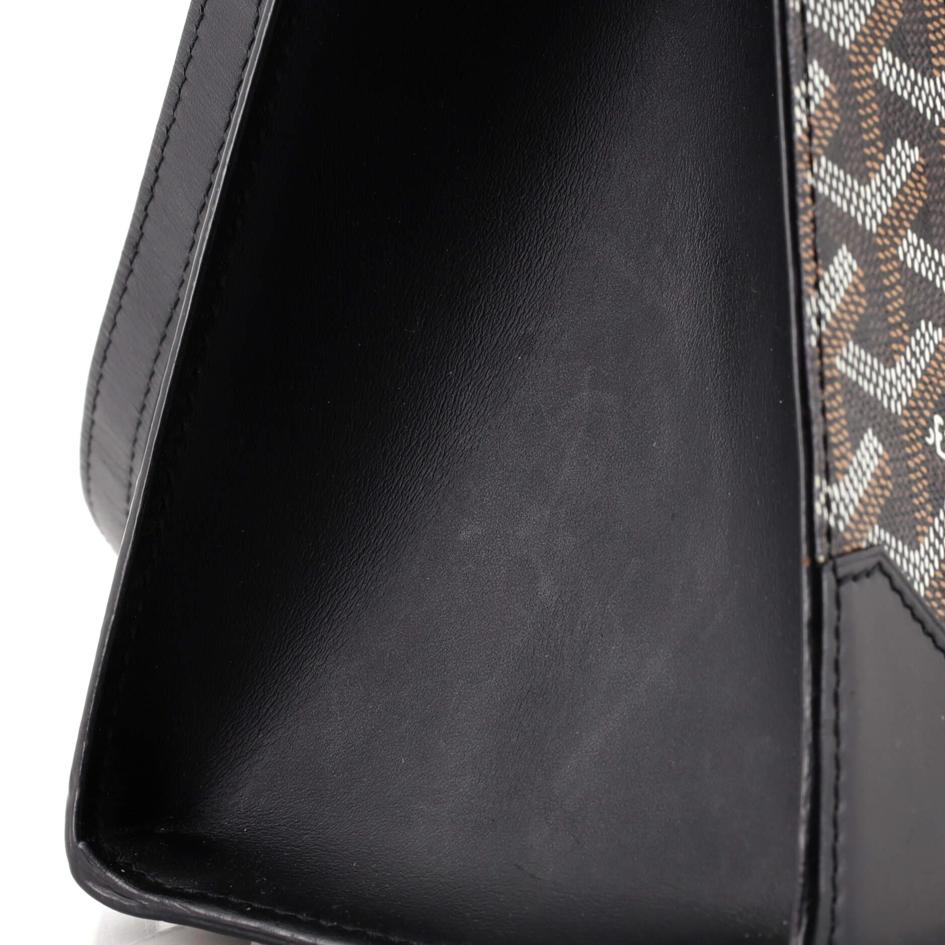 Goyard - Sac Saigon à poignée supérieure en toile enduite avec cuir PM en vente 2