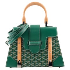 Goyard Saigon Henkeltasche aus beschichtetem Segeltuch mit Leder PM