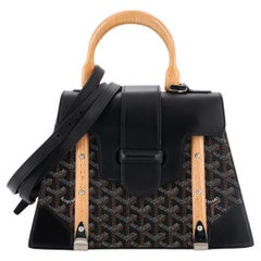 Goyard Saigon Top Handle Bag Coated Canvas with Leather PM