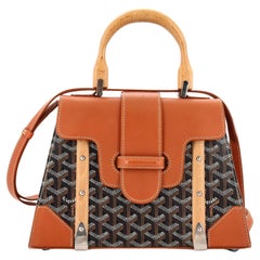 Goyard Saigon Top Handle Bag Coated Canvas with Leather PM