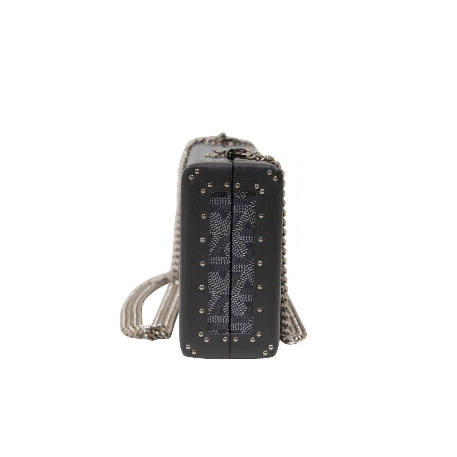 Goyard Saint Honore Trunk Bag Grey Leather Crossbody Shoulder Rectangle Clutch en vente 3