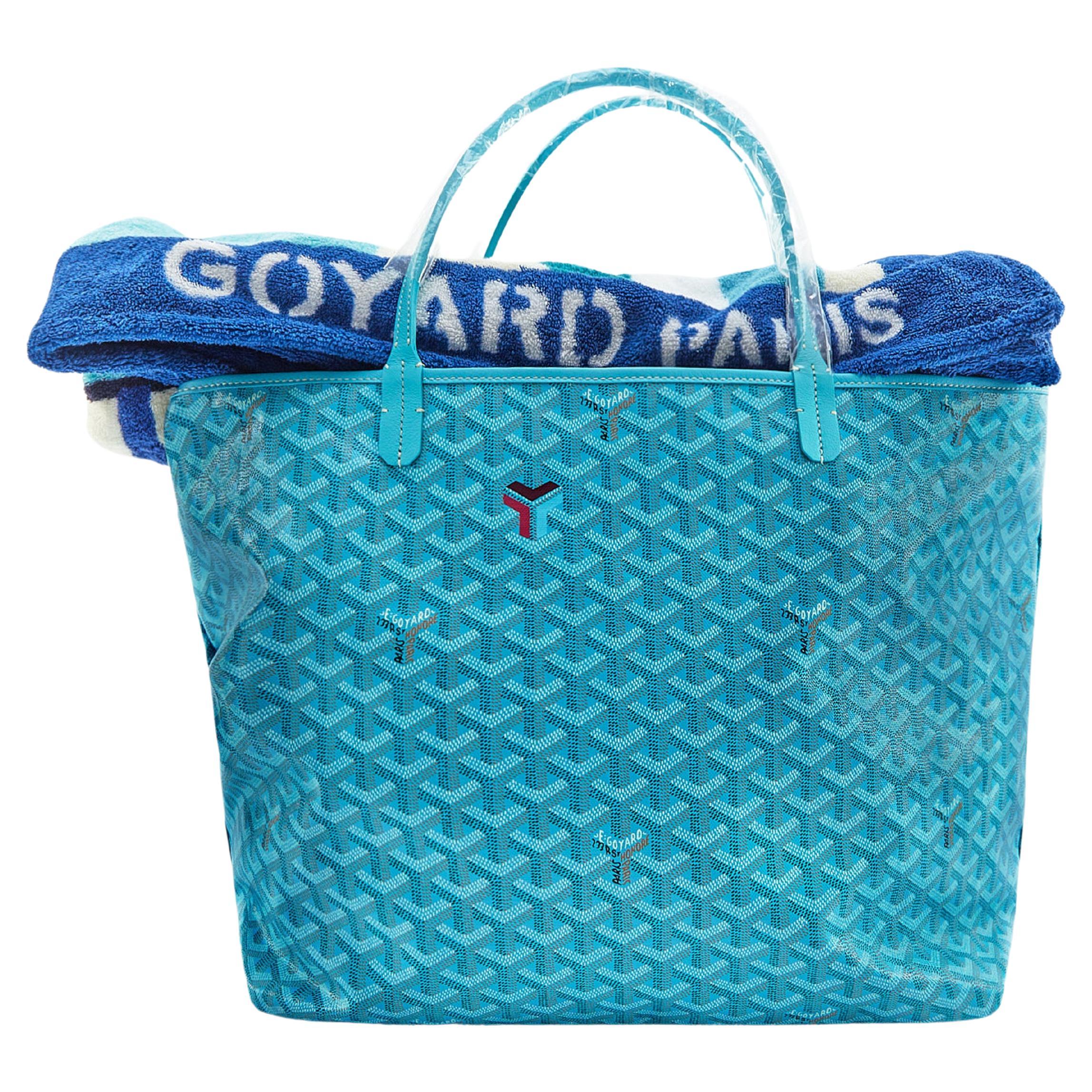 GOYARD Saint Louis Bag GM & "La Plage" Balise Beach Towel Set  in Turqoise For Sale