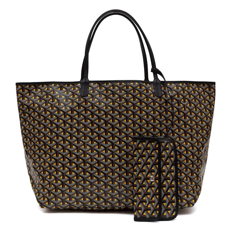 The Coveted Goyard Saint-Louis GM Tote bag in grey and white canvas, SHW  For Sale at 1stDibs