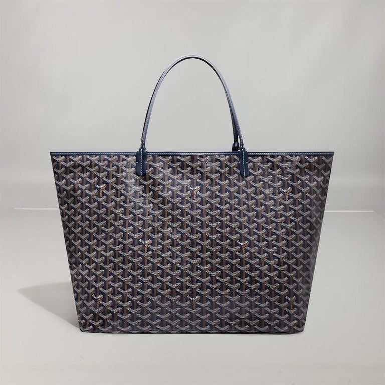 ROUETTE STRUCTURÉ MINI BAG 21 IN NAVY BLUE GOYARDINE CANVAS AND CALFSKIN