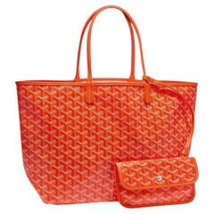 Sac Goyard Saint Louis GM en toile de veau et cuir de veau orange goyardine