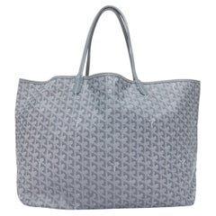 GOYARD Saint Louis GM grey Goyardine canvas chevron open top shoulder tote bag