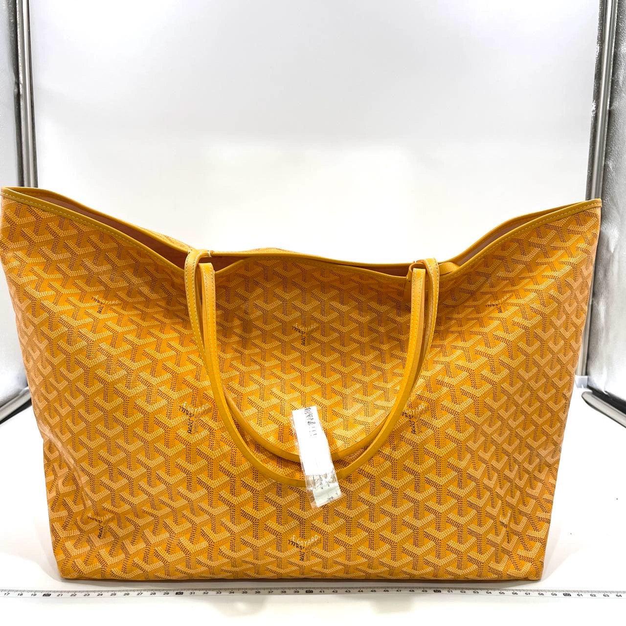 Goyard Saint Louis GM Large Tote Yellow 2019
 These are professional photos of the actual bag.
 Condition: MINT
 Like new except for light cracks on the wax along the handles
 
  
 DETAILS
 
 Brand: Goyard
 Size (Specific): GM Large
 Hardware Color: