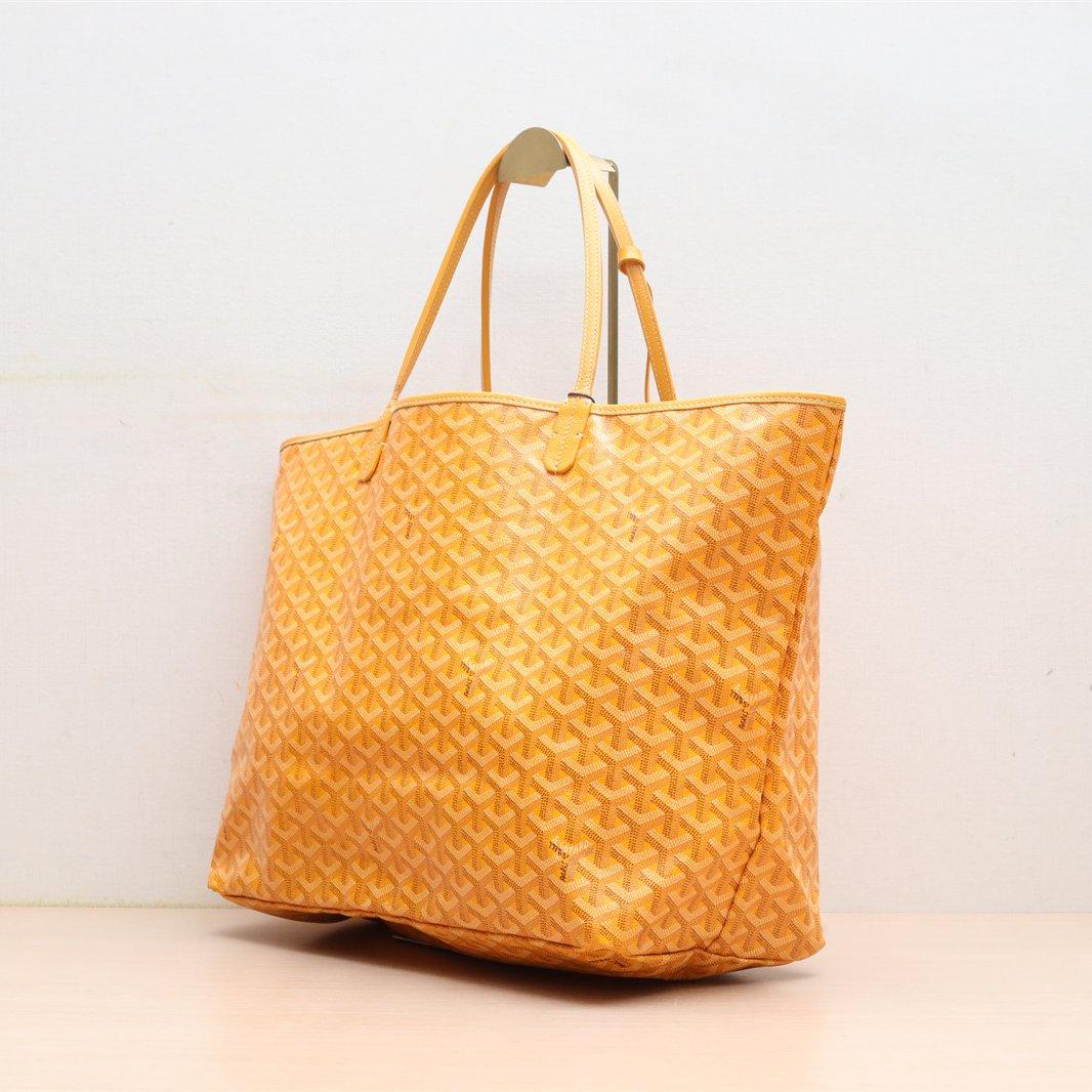 Goyard Saint Louis GM Large Tote Yellow 2019
 These are professional photos of the actual bag.
 Condition: VERY GOOD
 This preloved preowned Goyard tote is in very good condition. Light cracks on the wax along the handles. No scuffs around the