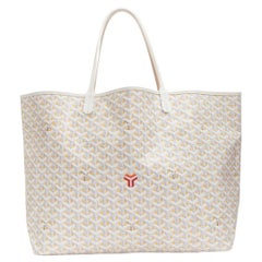 GOYARD Saint Louis GM Fourre-tout à poignée supérieure réversible en toile blanche monogrammée 