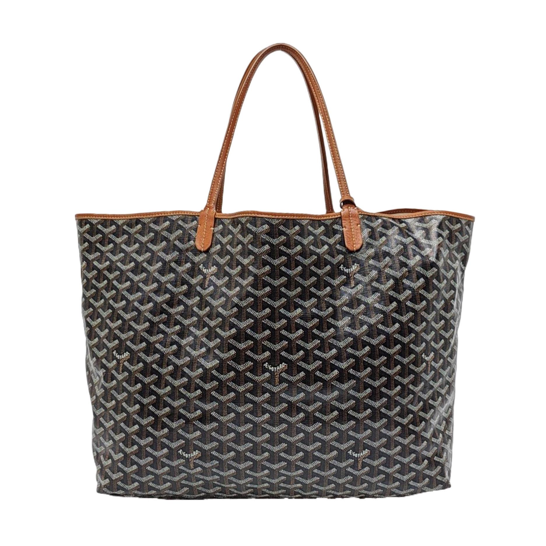 Goyard Saint Louis GM Tote Groß Braun Goyardine Segeltuch 2017 (Schwarz) im Angebot