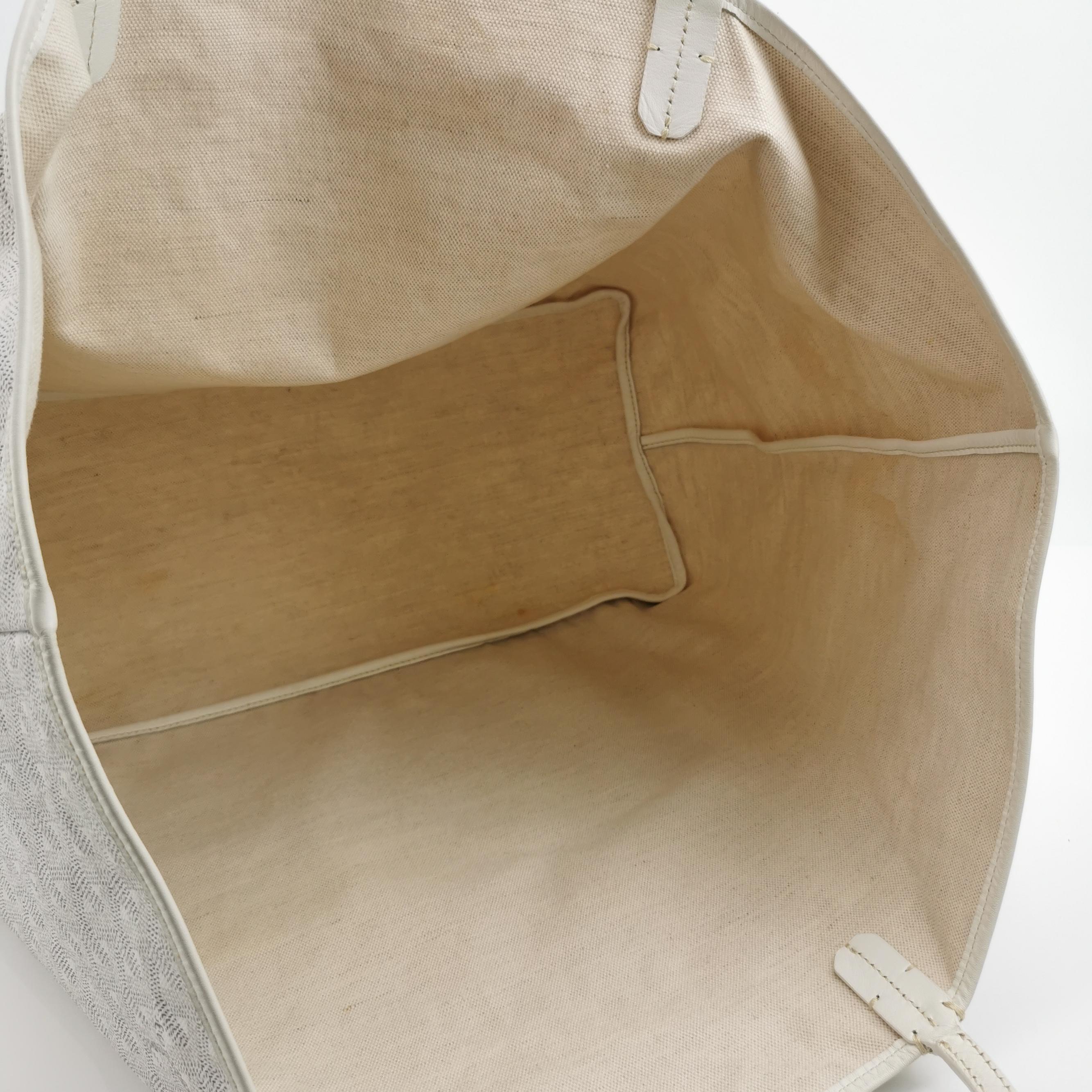 Goyard Saint Louis GM Tote Large White Goyardine Canvas 2011 en vente 5