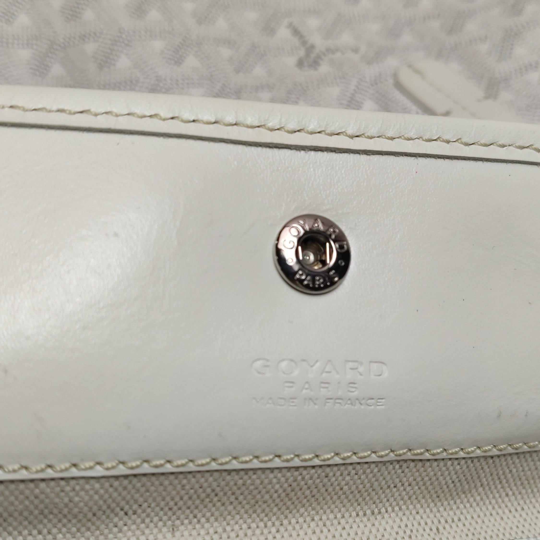 Goyard Saint Louis GM Tote Large White Goyardine Canvas 2011 en vente 10