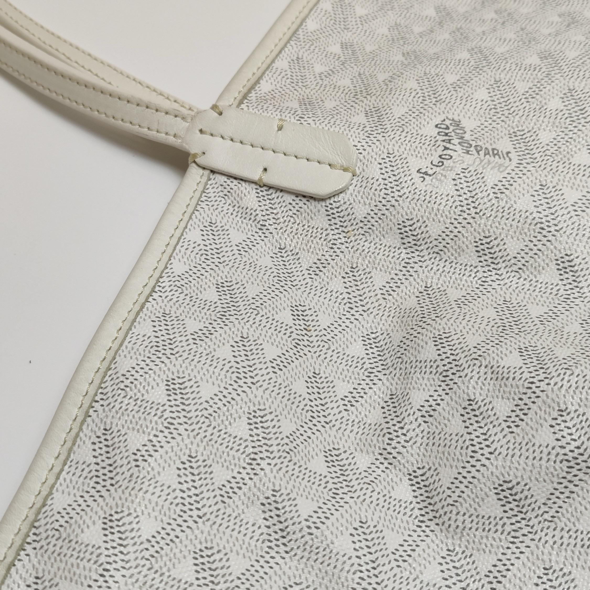 Goyard Saint Louis GM Tote Large White Goyardine Canvas 2011 en vente 11