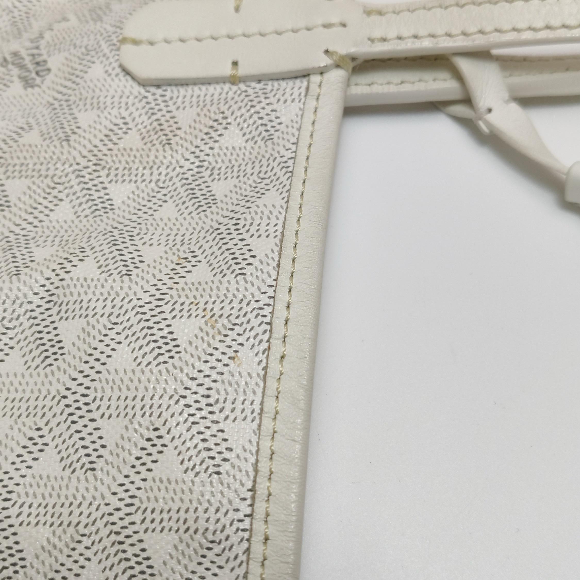 Goyard Saint Louis GM Tote Large White Goyardine Canvas 2011 en vente 15