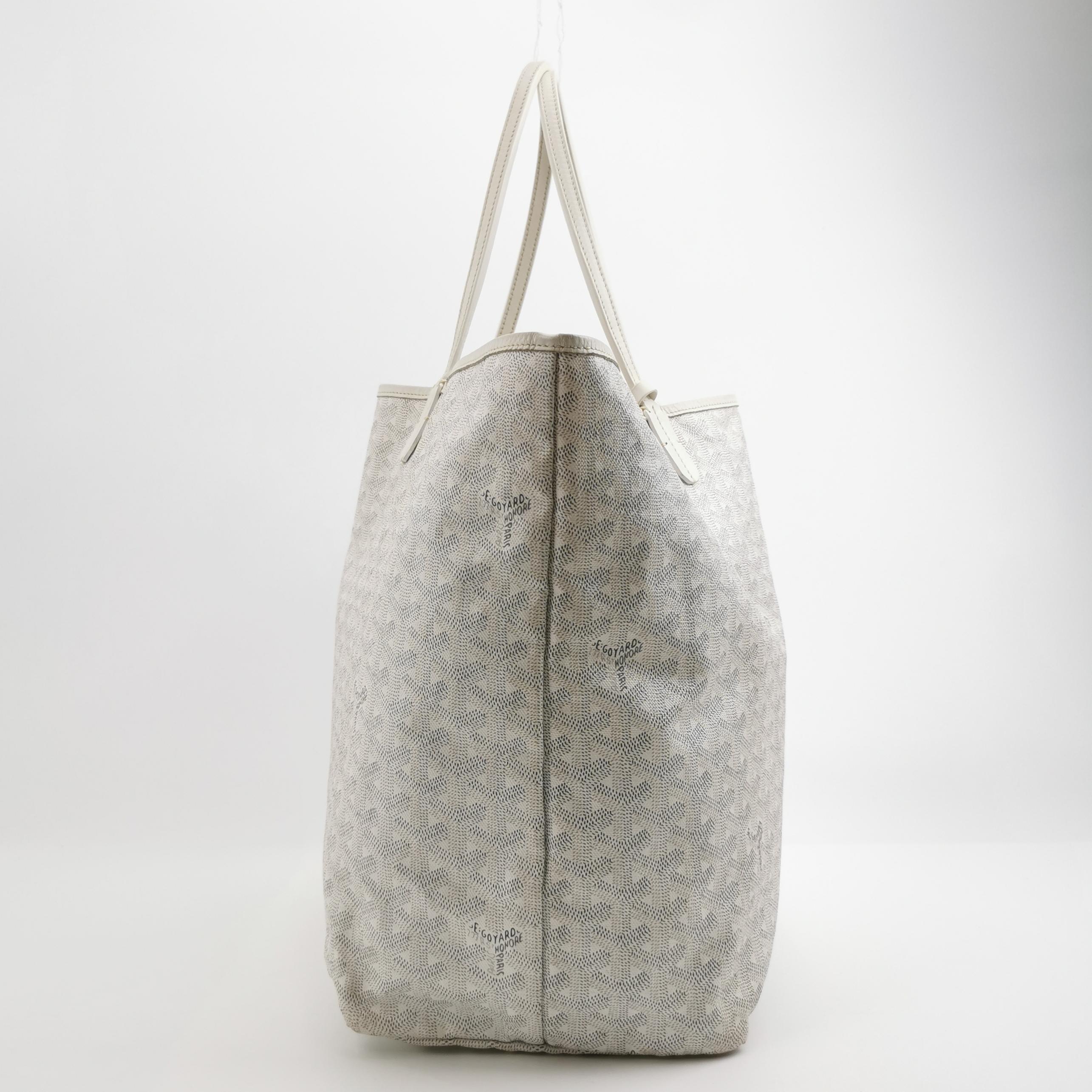 Goyard Saint Louis GM Tote Large White Goyardine Canvas 2011 Pour femmes en vente