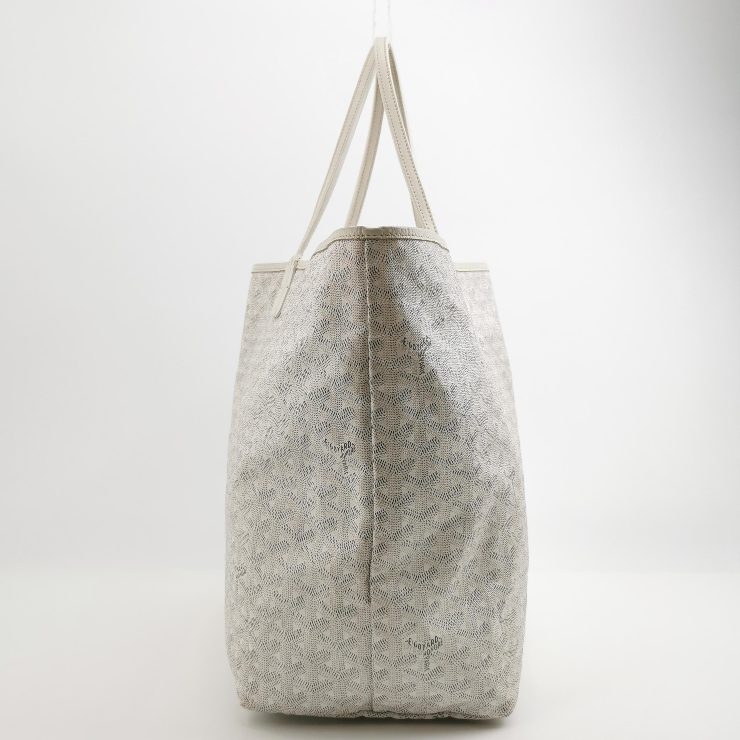 Goyard Saint Louis GM Tote Large White Goyardine Canvas 2011 en vente 1