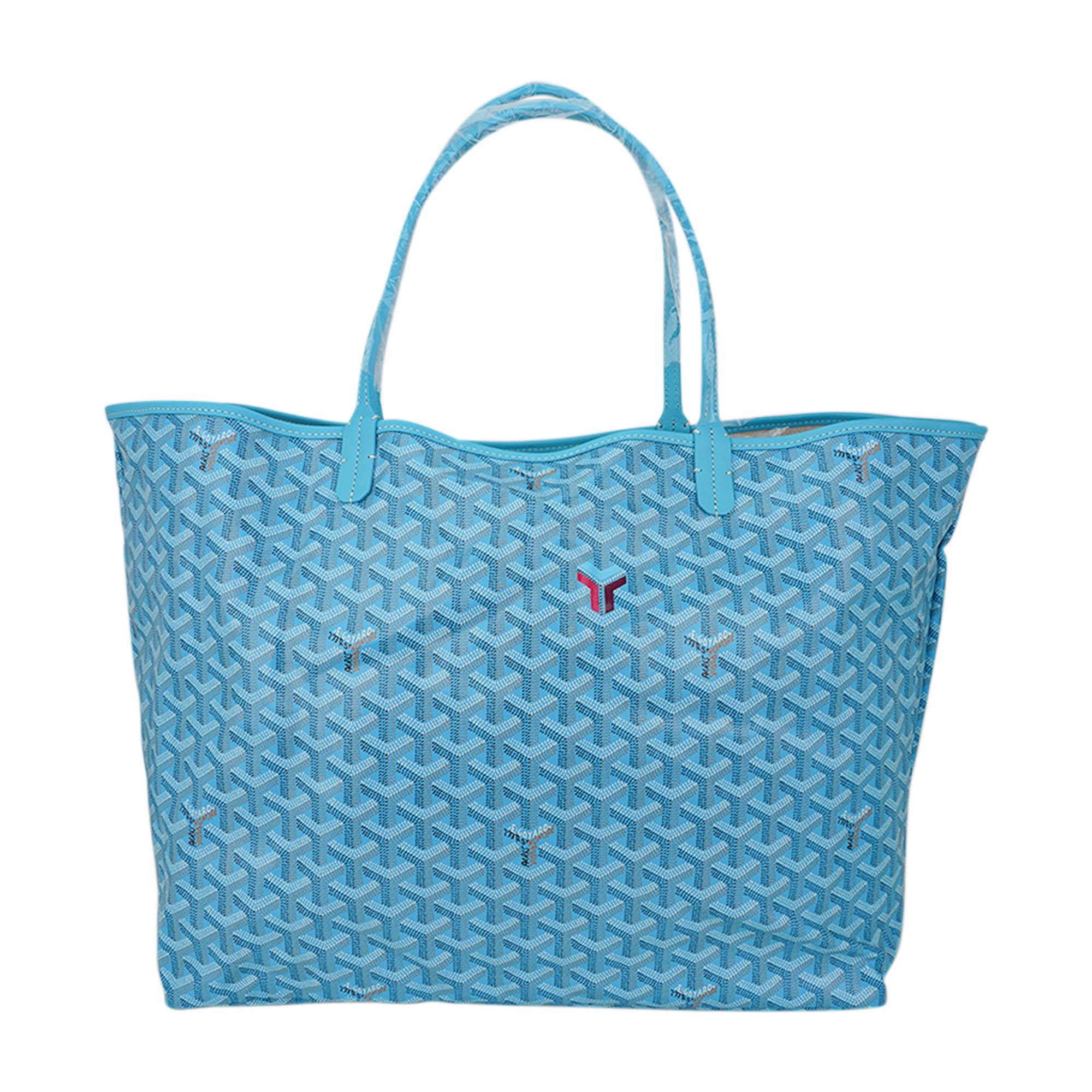 Goyard Saint Louis GM Turquoise Goyardine Canvas with Balise Beach Towel 2024 In New Condition In Miami, FL