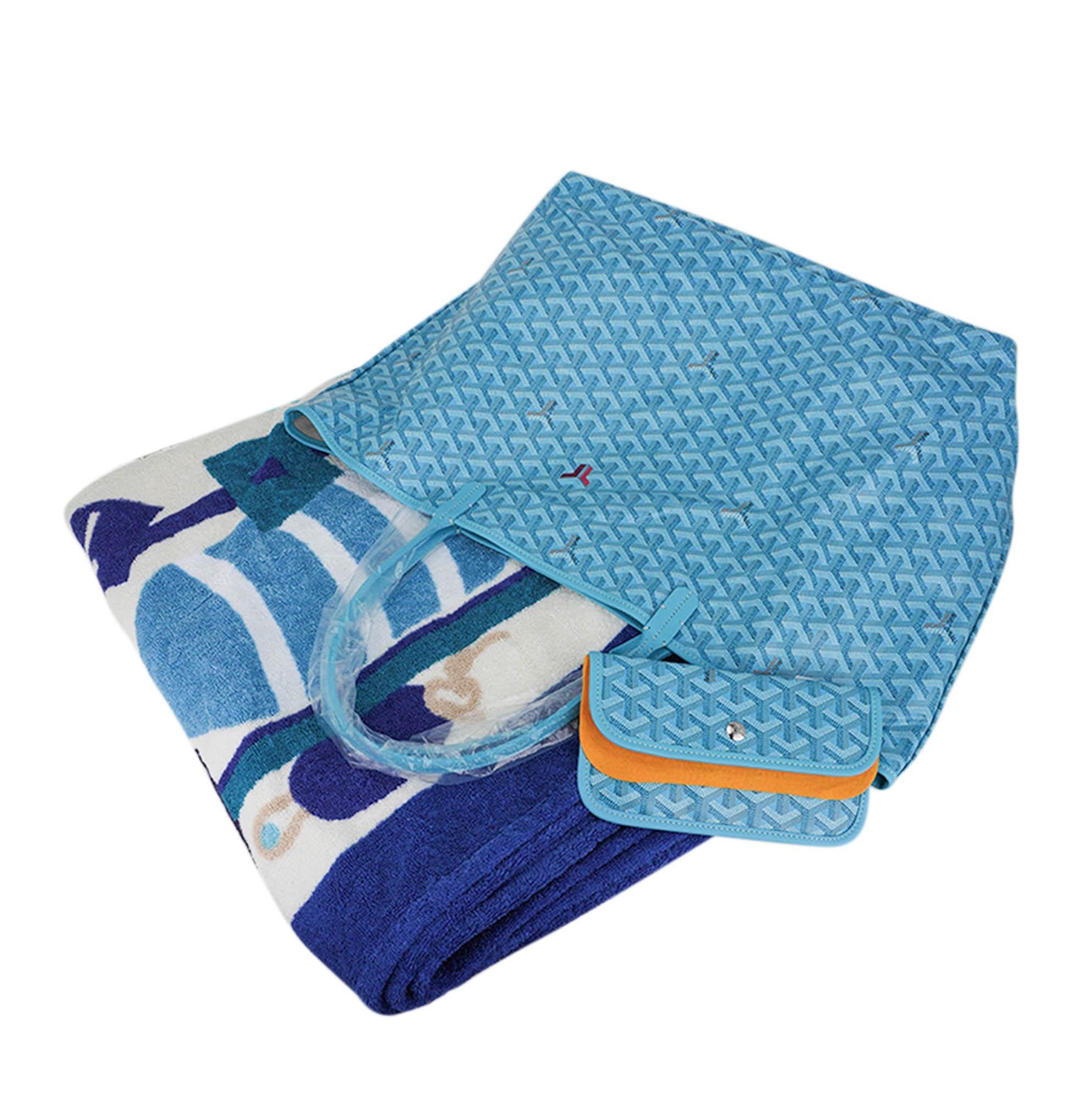Goyard Saint Louis GM Turquoise Goyardine Canvas with Balise Beach Towel 2024 4