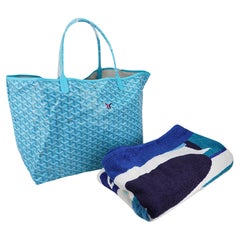 Goyard Saint Louis GM Lienzo de goyardina turquesa con balise Toalla de playa 2024