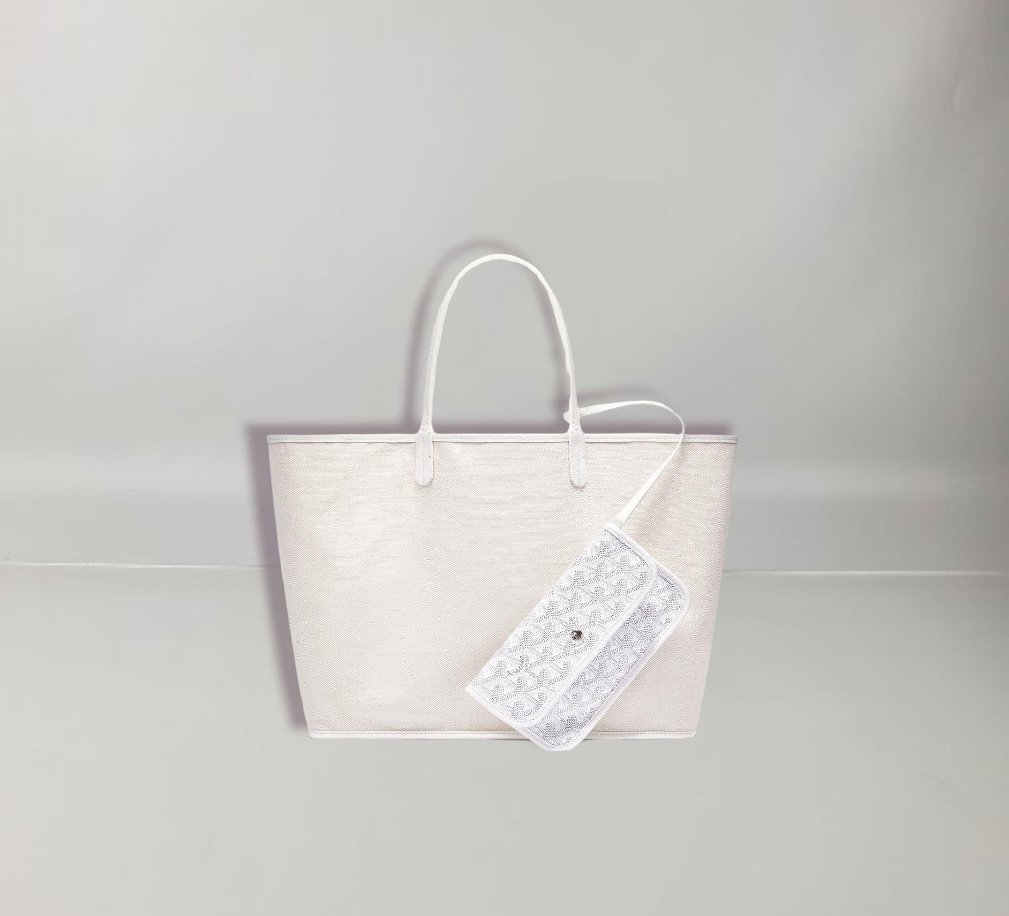 saint louis pm 34cm yellow canvas chevroches calfskin main image 0
