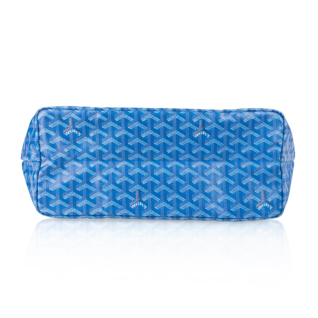 Goyard Saint Louis PM Chevron Blue Print Canvas Tote Bag 6