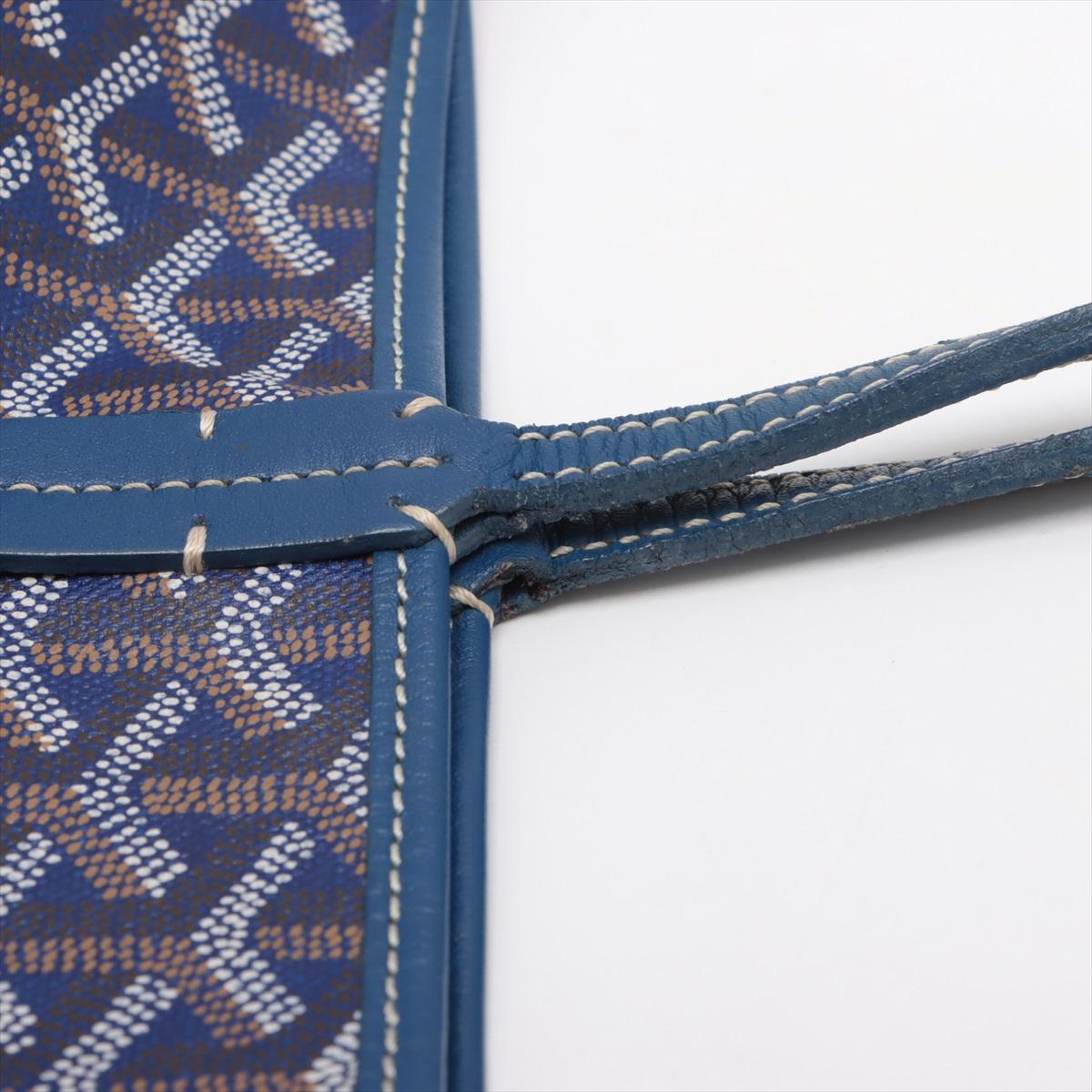 Goyard Saint Louis PM Leather Tote Bag Navy Blue 7
