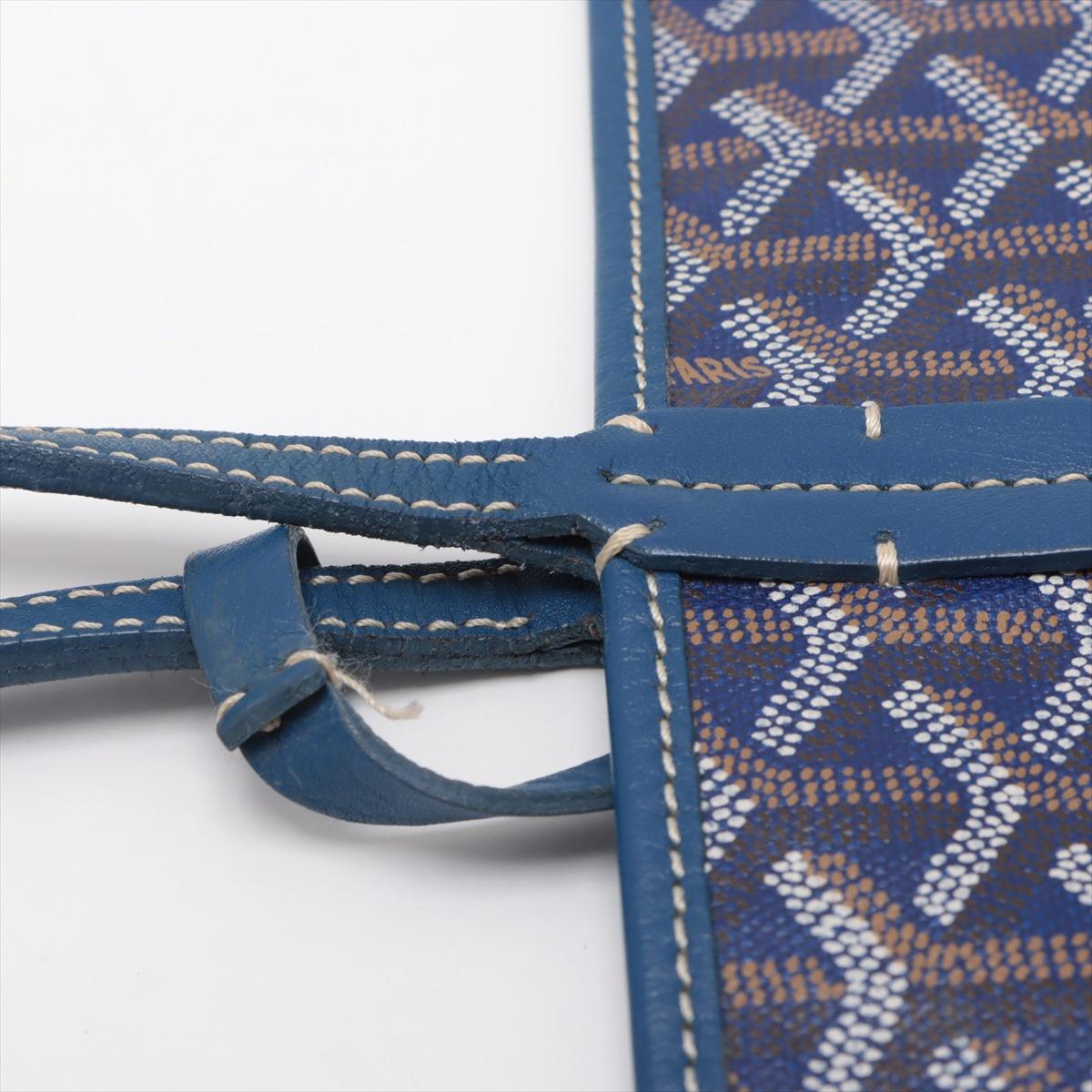 Goyard Saint Louis PM Leather Tote Bag Navy Blue 8