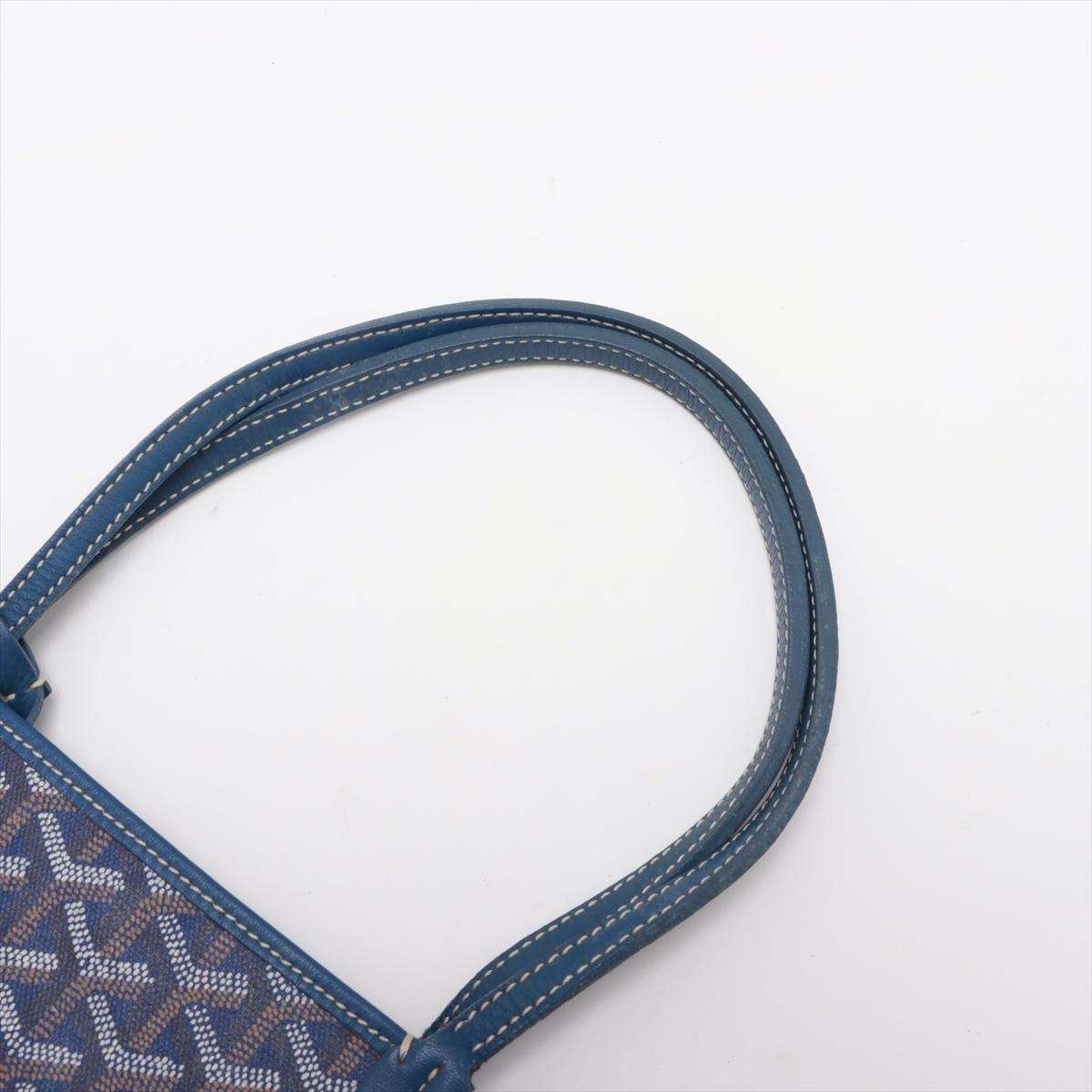 Goyard Saint Louis PM Leather Tote Bag Navy Blue 9