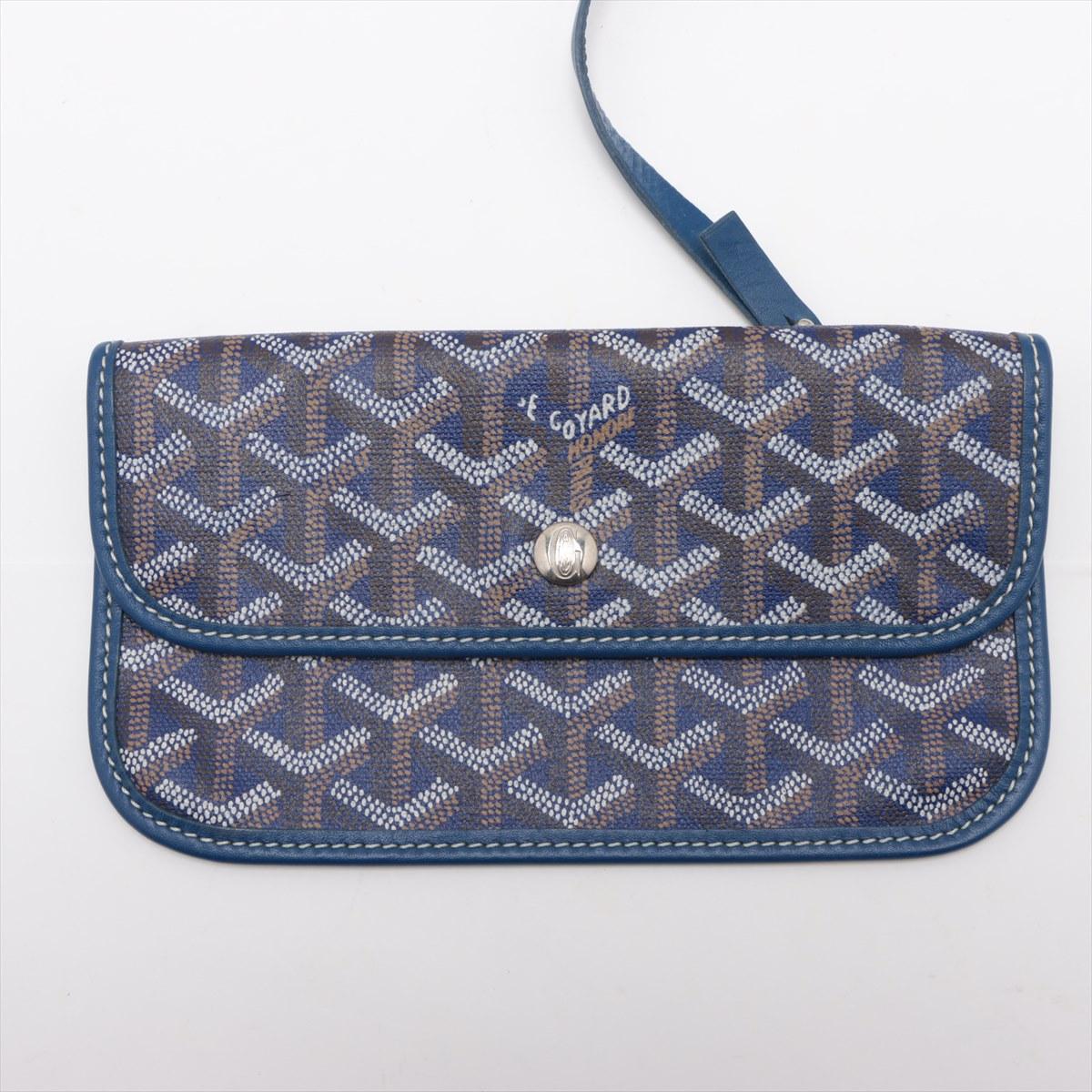 Goyard Saint Louis PM Leather Tote Bag Navy Blue 10