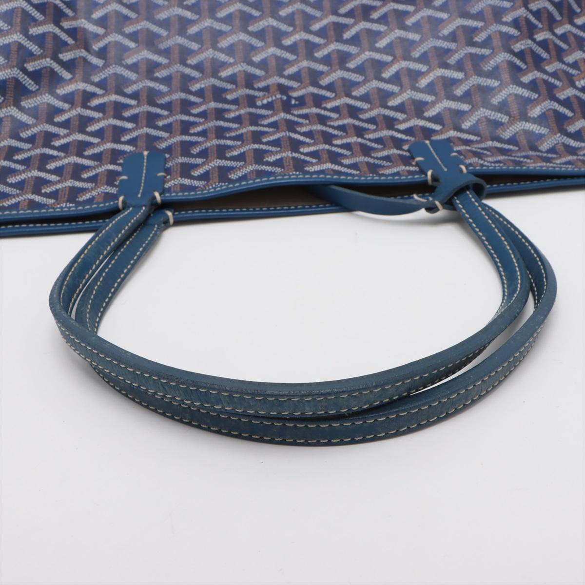 Goyard Saint Louis PM Leather Tote Bag Navy Blue 1