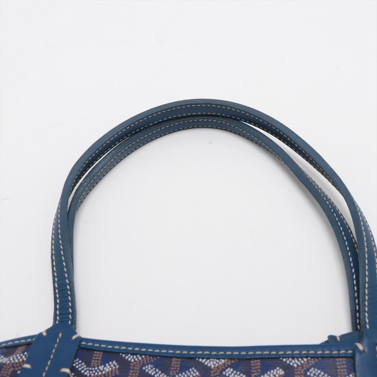 Goyard Saint Louis PM Leather Tote Bag Navy Blue 3